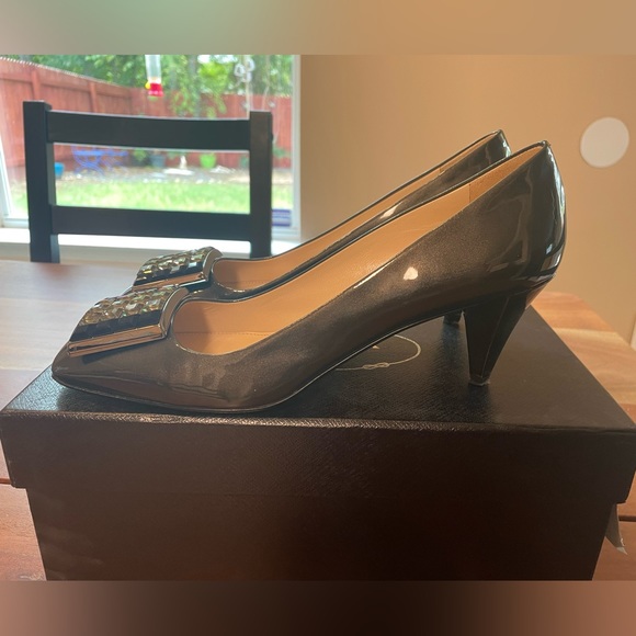 Grey Patent Leather Prada heels size 38.5 - Picture 2 of 8